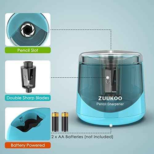 Electric Pencil Sharpeners, Battery Powered for Colored Pencils, High-Speed Operated Automatic & Manual Pencil Sharpener for Kids, Home School (blue1)