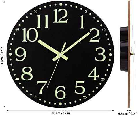 Wall Clock Glow in the Dark Clocks Battery Operated Silent 12 Inch