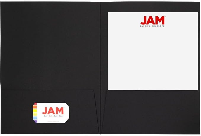 LUXPaper 9" x 12" Presentation Folders | Two Pocket | Black Linen | 100lb. - Image 3