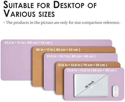 Cork Purple Desk Mat - Dual-Sided Desk Pad for Office and Home - Desk
