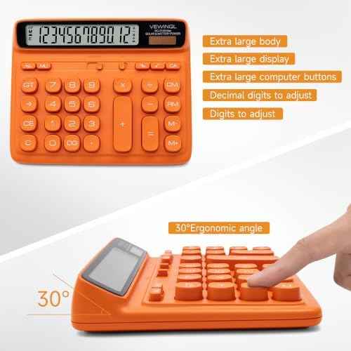 VEWINGL Office Desktop Calculator, 12-Digit Large HD LCD and Big Buttons