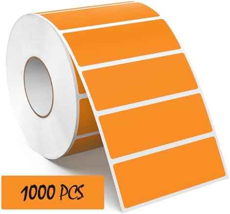 Orange Rectangle Labels 3" x 1" Color Coding Stickers Roll 1000 Pcs