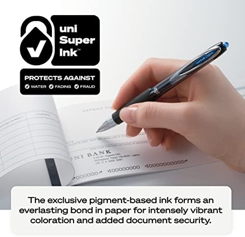 Uni-Ball Signo 207 Retractable Gel Pens, Medium Point, 0.7mm, Black & Blue Ink, 12 Pack (6 Black, 6 Blue), Fraud-Resistant uni Super Ink, Quick-Dry, Refillable