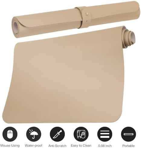 Boutilon Leather Desk Pad Protector,Non-Slip Mouse Pad,Laptop Desk