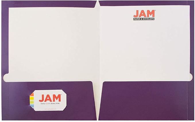 JAM PAPER Laminated Two Pocket Glossy School Folders - Image 2