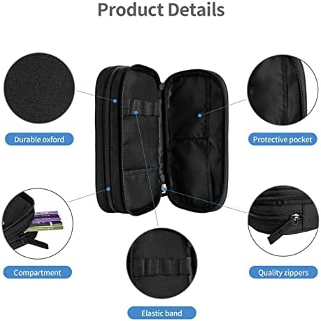 Basketball Pencil Case for Sports Boys Girls, High Capacity Cool Black