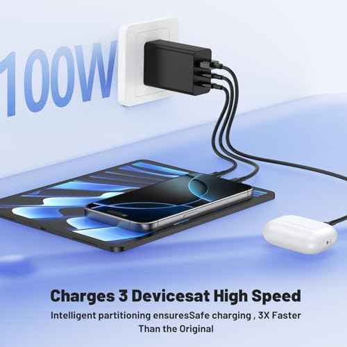 USB C Charger Block,65W GaN Super Fast Charging Station Hub,USB C Cube Plug,100W Type C Power Adapter Brick Box for MacBook Pro/Air,iPad,Apple iPhone 17 16 15 Pro Max,Samsung Galaxy S26+ S25 S24 Ultra