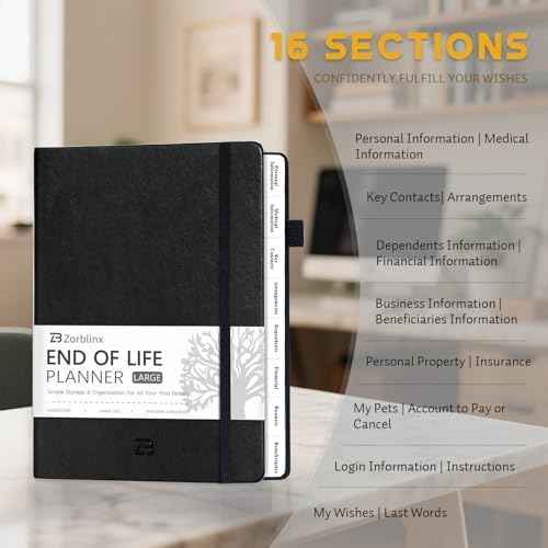 End of Life Planner B5 with Tabs - "I'm Dead Now" Affairs Organizer & Estate Planning Workbook for Seniors: Sorry It's Your Problem Now Death Planner for Final Arrangements & Funeral Wishes, Black