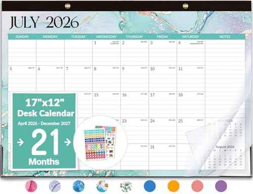 Forvencer Desk Calendar 2026-2027, 21 Months Calendar Apr 2026 to Dec 2027