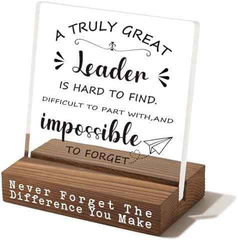 Leader Appreciation Thank You Desk Sign, Inspirational Gift for Boss Manager Supervisor, Motivational Office Decor for Women Men, Uplifting Recognition Plaque for Retirement Birthday EC334
