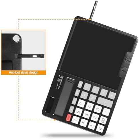 Calculator with Writing Pad - Solar & Battery Dual Power Supply - 12-Digit Large Display Calculator for Business and Office Use (HY-666S)