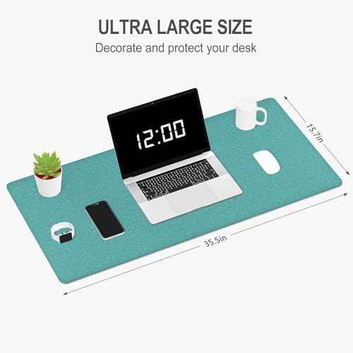 Auhoahsil Felt Desk Mat, Minimalist Large Mouse Pad XXL