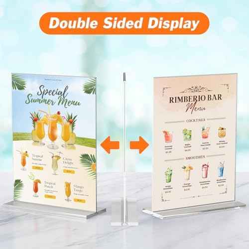 3 Pack Acrylic Sign Holder 8.5 x 11 Inches, Vertical Flyer Display Stand