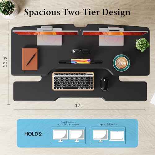 42" Standing Desk Converter, Quick Sit to Stand Desk Riser