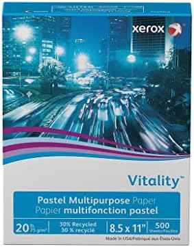 Xerox® Vitality Colors™ Multipurpose Printer Paper, Letter Paper Size, 20 Lb, 30% Recycled, Ivory, Ream Of 500 Sheets