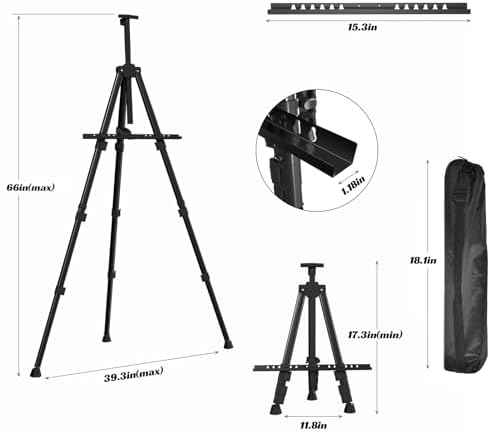 Easels for Painting Canvas, Aredy 66" Art Easel for Drawing, Portable