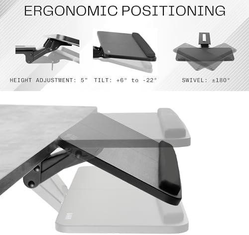 VIVO Adjustable Computer Keyboard & Mouse Platform Tray Ergonomic Under Table Desk Mount Drawer Underdesk Shelf (MOUNT-KB03B)