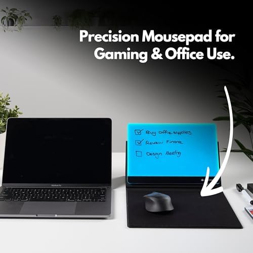 Note Tower LED Mousepad Whiteboard | Dry Erase Acrylic Board for Desk | Light Up Color White Board | Write Notes & to-Do Lists, Gaming Performance Mouse Pad, for Office, Home, School (Electric)