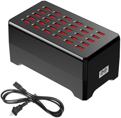 MaxLax USB Charger Station,30-Port 150W/30A Multiple USB Charging Station,Multi Ports Charger for Smartphones，Tablets，and Other Devices