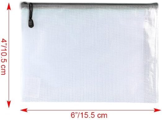 Oaimyy-4 * 6 inchs-18 Pcs-Plastic Mesh Zipper Pouch Document Folders Bag Zip - Image 2