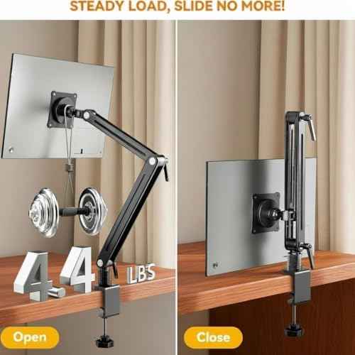 Portable Monitor Holder Mount Arm with Strong Magnetic 360° Rotating Base Bearing Over 5LBS Compatible with 12.9/14.6/15.6/17.3/18.5 inch iPad Pro/Mini/Air/Surface/Samsung