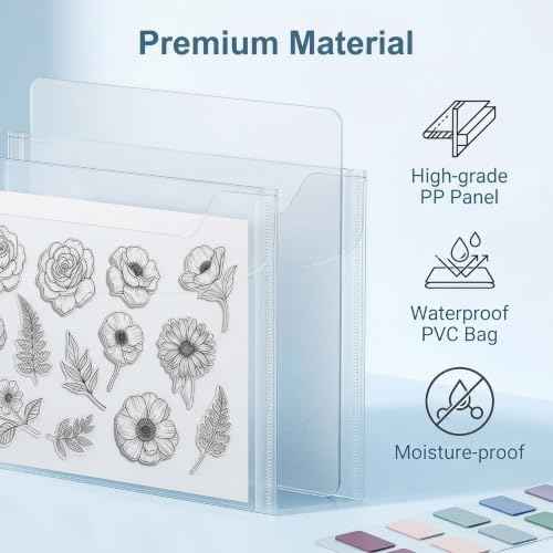 20 PCS Clear Stamps Storage Panels,Resealable Die Cut Storage Bag, White Plastic Stamps Organizer Panels, Clear Stamp Organizer Set for Die Cutting and Decorative (20PCS)
