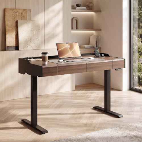 ModernMate Electric Standing Desk with Drawers, Hidden Cable Management