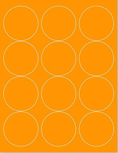 Pack of 25 Sheets, 8-1/2 x 11" Fluorescent Labels by NextDayLabels