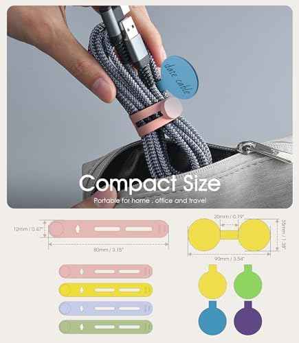 32Pcs Cable Labels and Silicone Cable Ties Set for Electronics