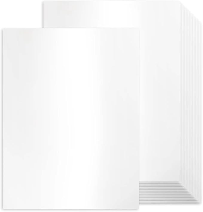 24 Sheets White Shimmer Cardstock 8.5 x 11 Metallic Paper, Goefun 80lb Card by Goefun