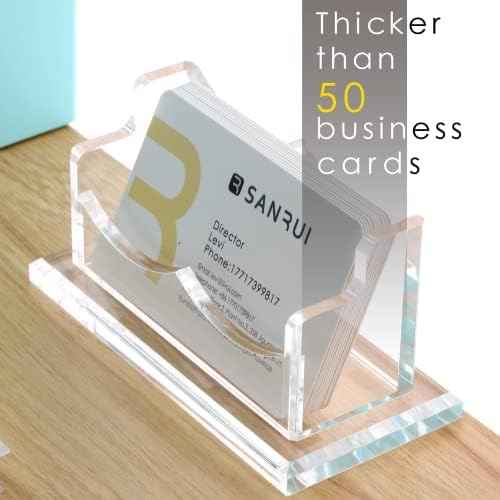 SANRUI Acrylic Business Card Holder, Clear Desk Card Display Stand 1 Slot