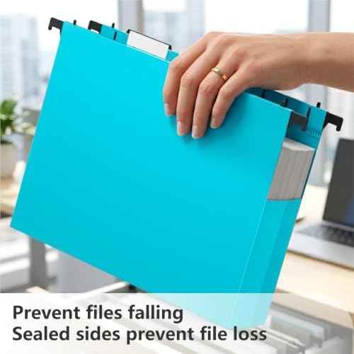 12 Pack Extra Capacity Plastic Hanging File Folders,2 Inch Expanding Pocket
