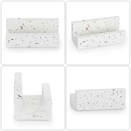 Hipiwe Business Card Holder for Desk Terrazzo Business Card Display Stand