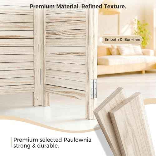Amsleekey 67" H 6 Panel Wood Room Divider