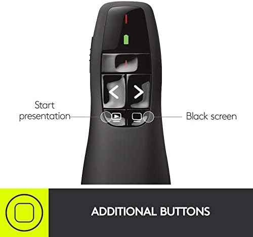 Logitech Wireless Presenter R400 USB A PowerPoint Clicker with Laser
