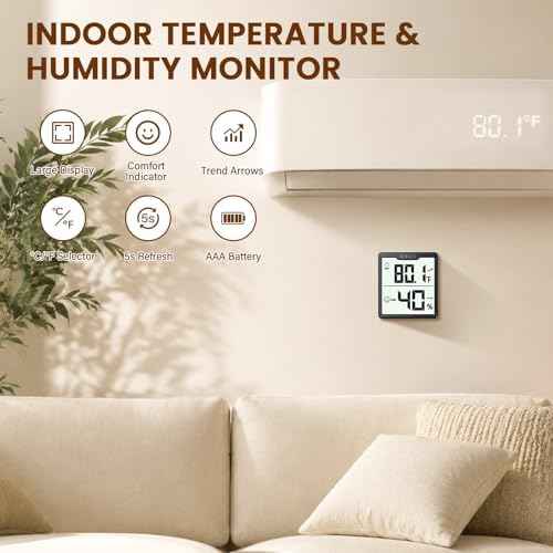 DOQAUS 3 Pieces Digital Hygrometer Indoor Thermometer Humidity Meter, Black