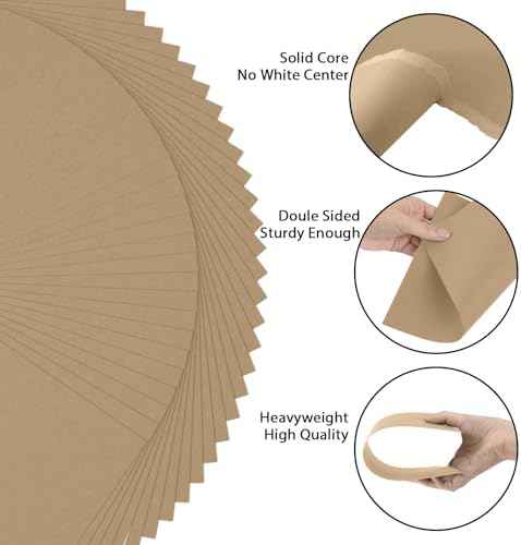 100 Sheets Brown Cardstock Printer Paper 8.5x11, 92lb Brown Cardstock