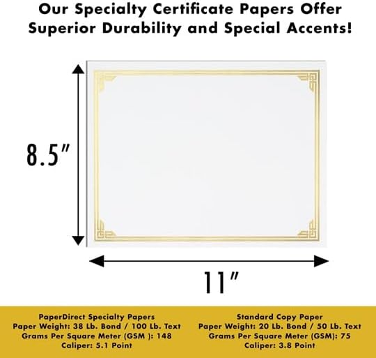 PaperDirect Gold on White Classic Specialty Certificates, 8½ x11, Foil Accents - Image 4