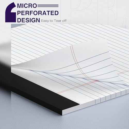 12 Pack Legal Pads 8.5 x 11 College Ruled 600 Sheets Note Pads 8.5 x 11 Inch Notepads Perforated Writing Pads 8.5 x 11 Pads of Paper Lined White Paper, 50 Sheets per Notepad for Home, Office, School