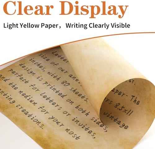 80 Sheets Vintage Paper, 8.5"x11" Letter Size Printer Parchment Paper