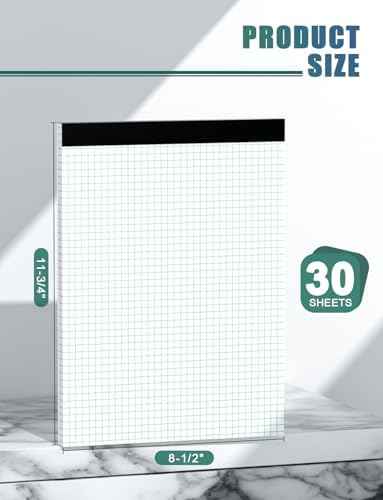 Graph Paper Pads 8.5 x 11, 4x4 Graph Ruled, 2 Pack 1/4 Graph Paper Pads