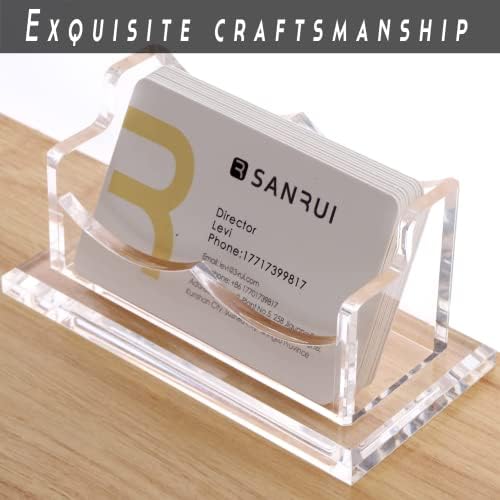 SANRUI Acrylic Business Card Holder, Clear Desk Card Display Stand 1 Slot