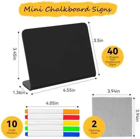Pintuson 40 Pack Mini Chalkboard Signs for Food, Food Labels for Party