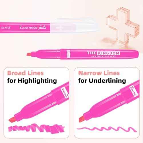 7-ackz Bible Highlighters Assorted Colors with Verses, Chisel Tip Colored Highlighter Markers Bulk Fluorescent, Dry Quick Bright Colors, Perfect for Bible Study Journaling, 6 Candy Color 30 Pack