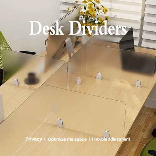 Divider Privacy Panels Acrylic Partitions with Clips Screen Portable Panel,Acrylic Free Standing Privacy Screen, Desk Divider Portable Cubicle Panel for Work，Ho
