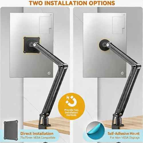 Portable Monitor Holder Mount Arm with Strong Magnetic 360° Rotating Base Bearing Over 5LBS Compatible with 12.9/14.6/15.6/17.3/18.5 inch iPad Pro/Mini/Air/Surface/Samsung
