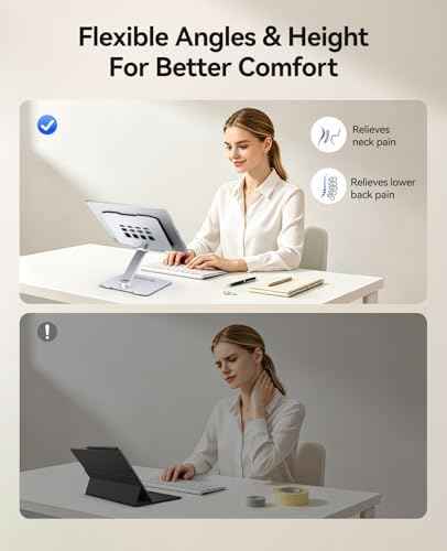ORICO Tablet Holder Stand for iPad up to 12.9 Inch, Adjustable Tablet Holder for Desk, Aluminum Alloy, Compatible with iPad Pro/Air/Mini, Kindle, Galaxy Tab, Fire, iPhone 17, Switch - FB1, Gray