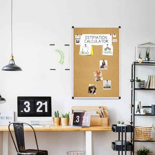 XBoard Cork Board 36 x 24 inches, Notice Cork Bulletin Board