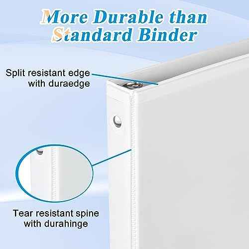 CIXILDTS 1-inch Round Ring Binder with 150+ Paper Capacity, White