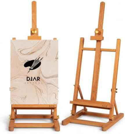 DJAR H- Frame Tabletop Painting Easel, Adjustable Solid Beech Wood